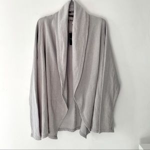 Lucky Brand Womens Cardigan Size XL Open Front Knit Grey Long Sleeve Draped